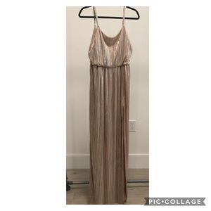 BCBGeneration gold maxi dress with slit small